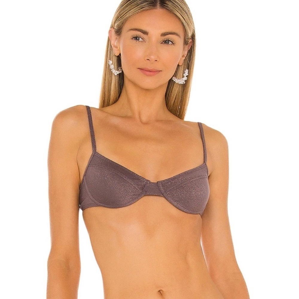 L*Space Shimmering Brown/purple Bikini Top and bottom M